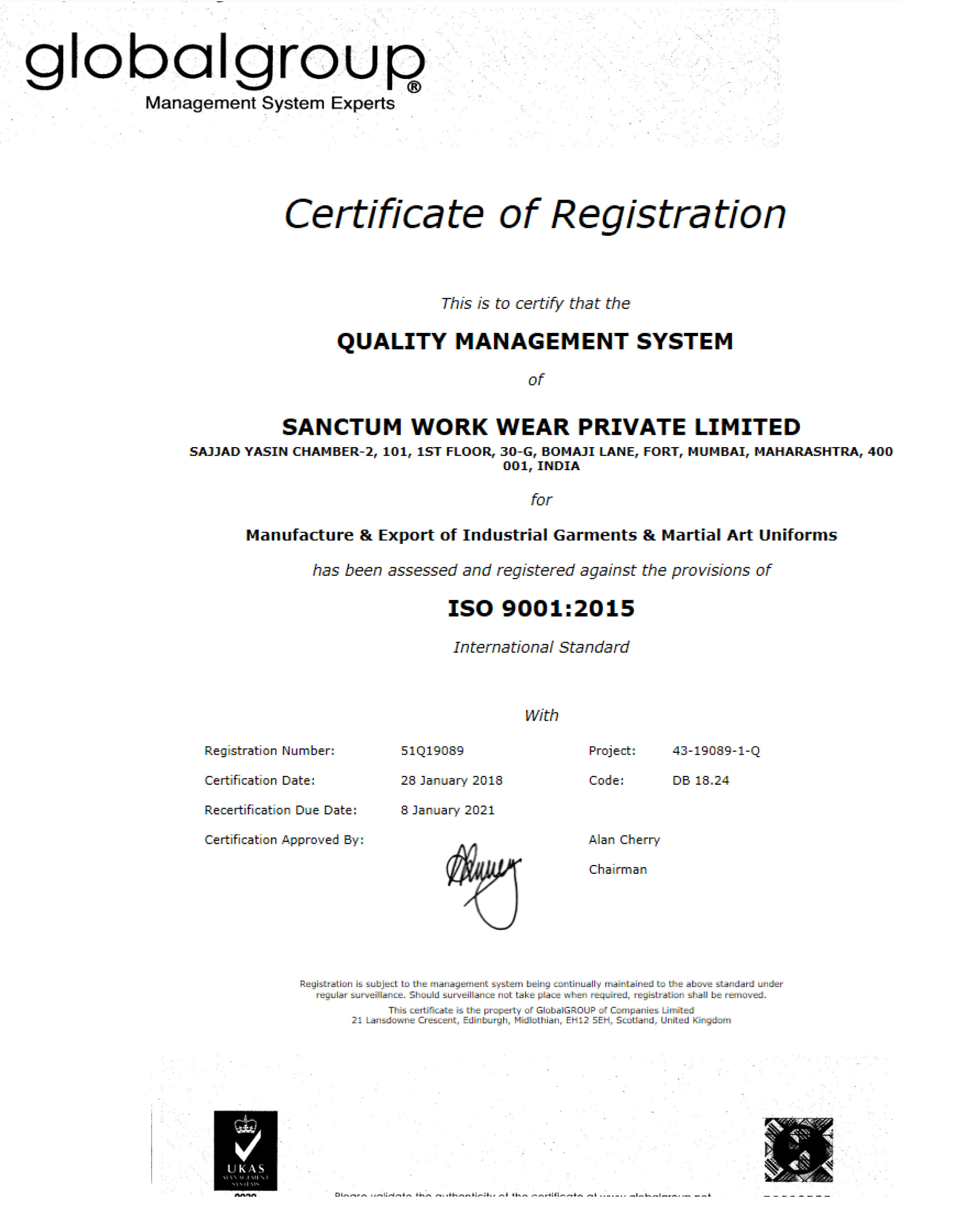 ISO Certificate